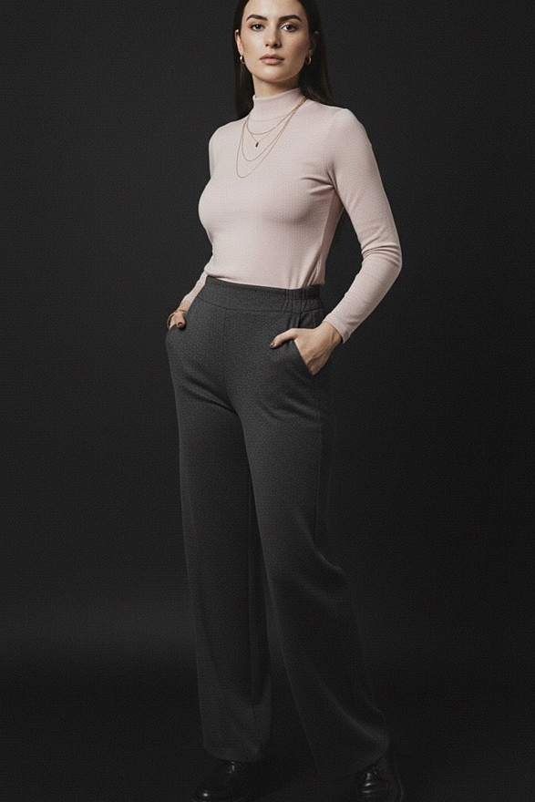 Графитовые брюки прямого кроя с карманами