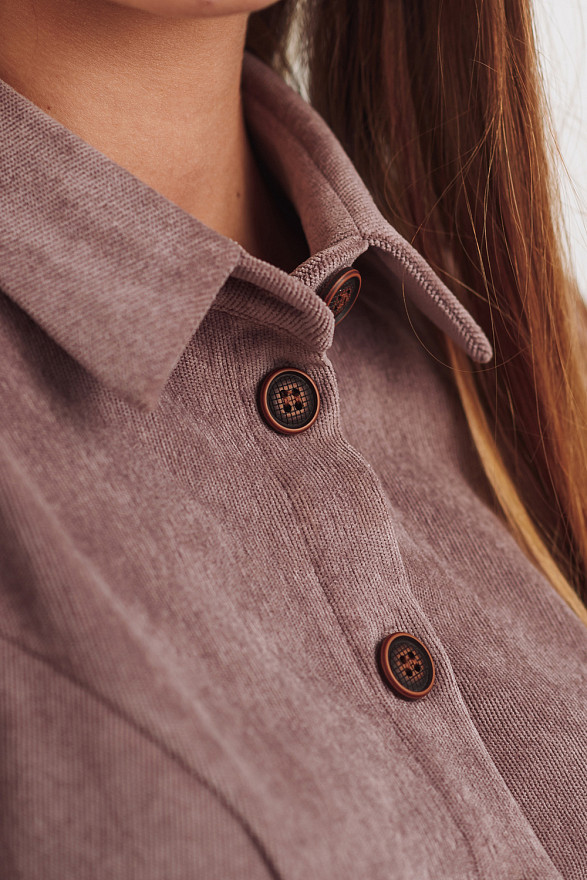 Corduroy dress with buttons