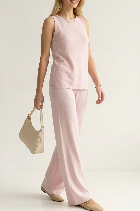 Pink women's knitted suit