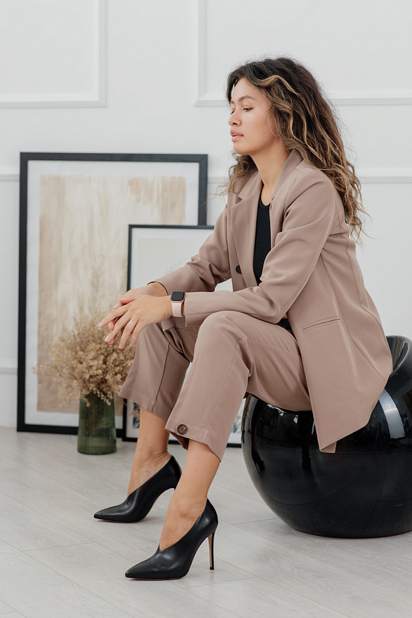 Двубортный жакет свободного силуэта