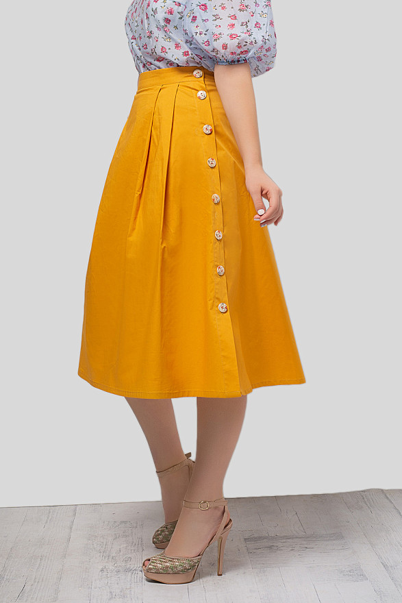 Коттоновая миди юбка