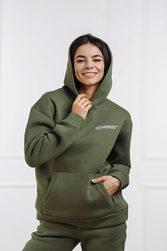 Cвітшот хакі з написом