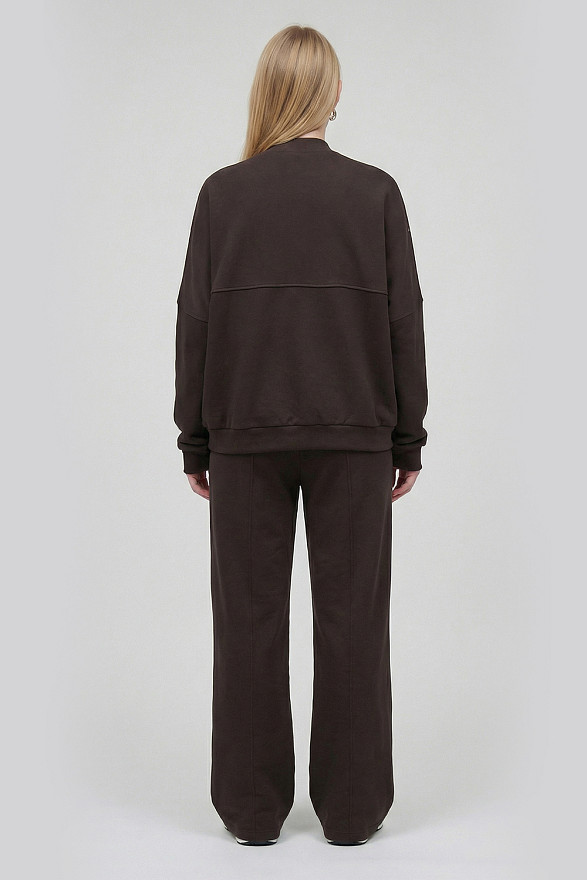Шоколадний прогулянковий костюм - світшот та штани