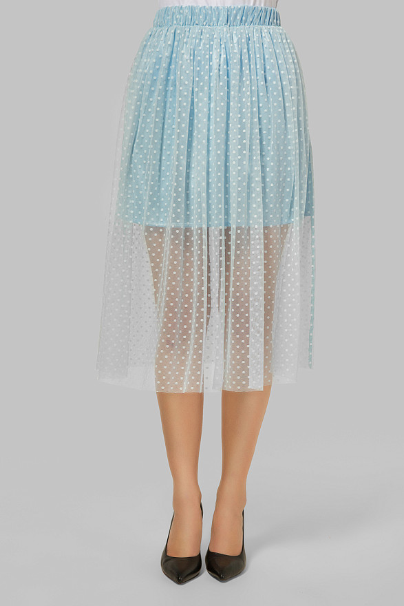 Юбка-пачка из  воздушного тюля в небесно-голубом цвете