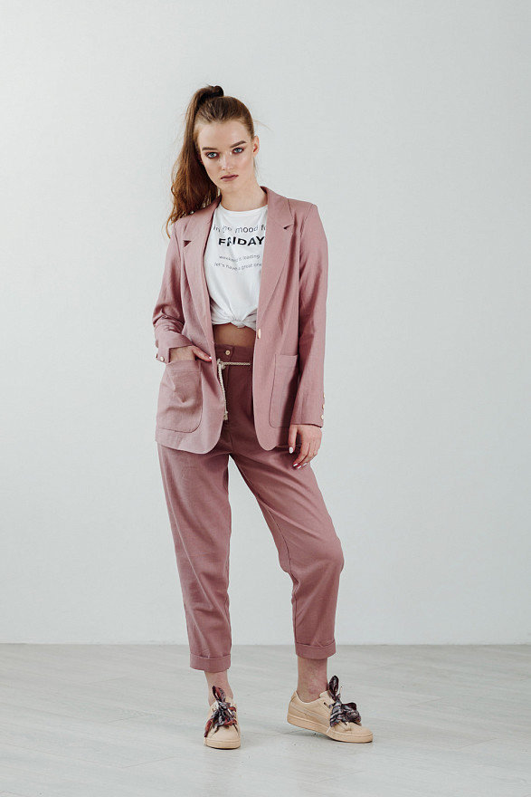 Лляний піджак з кишенями