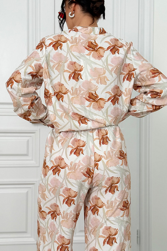 Caramel Muslin Shirt and Trousers Suit