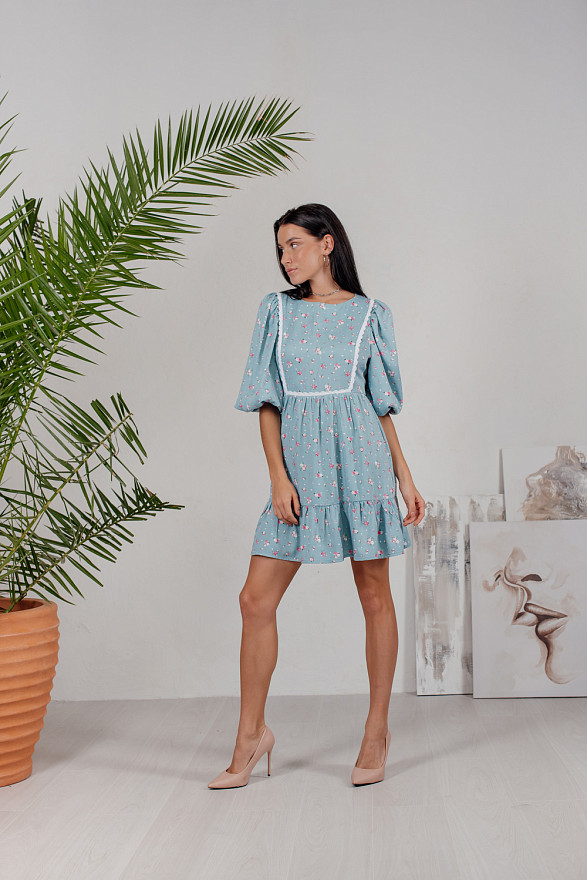 Платье в цветочный принт в стиле Прованс 