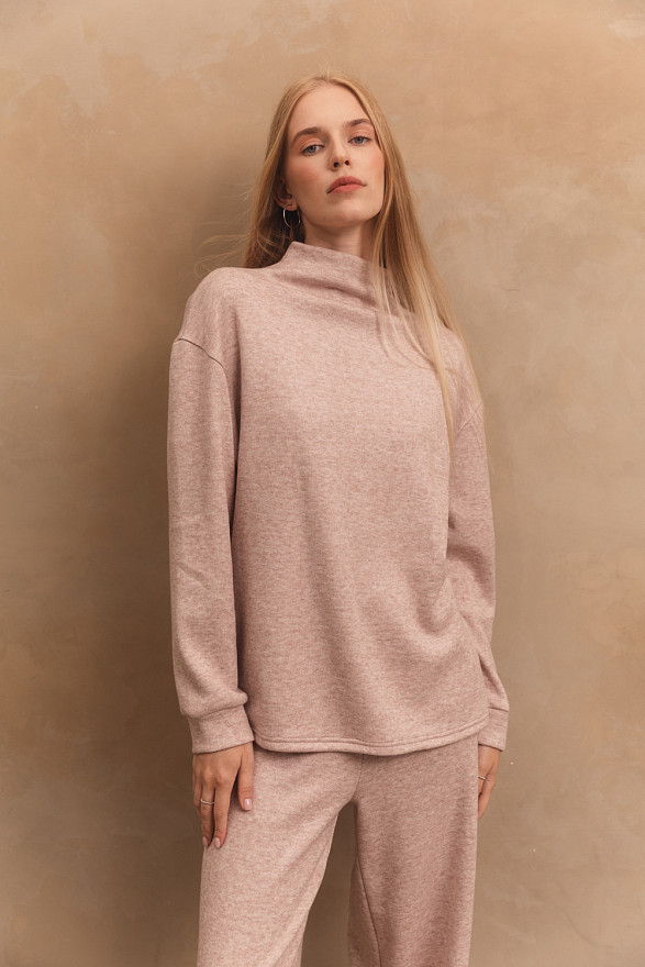 Beige angora pantsuit