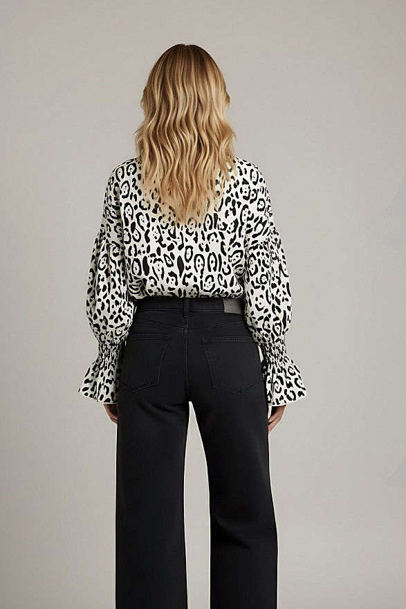 Cream-colored loose-fitting shirt