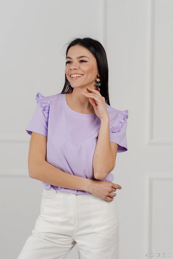 Лілова футболка з коротким рукавом