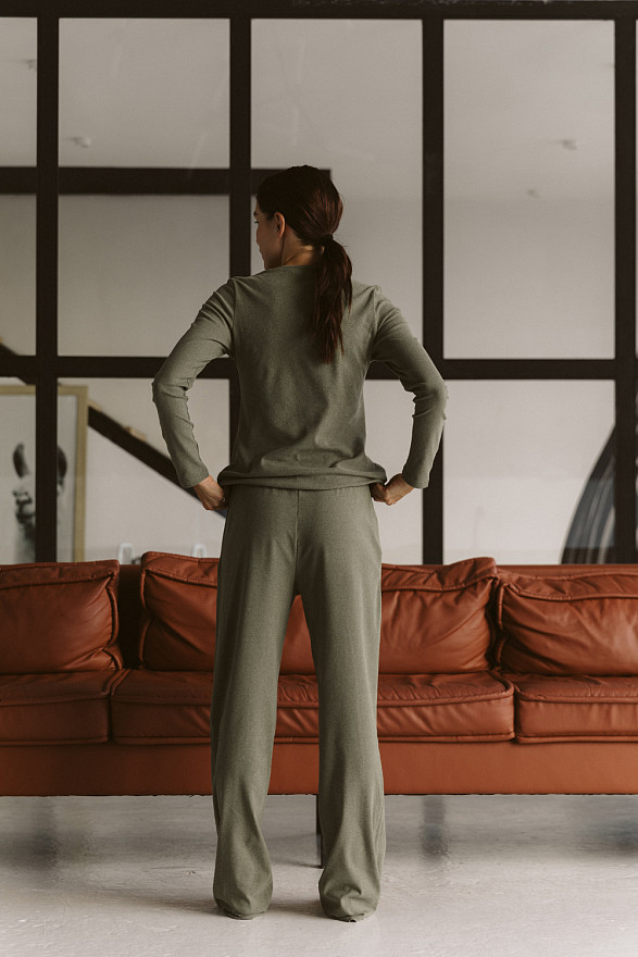 Olive knitted pajamas