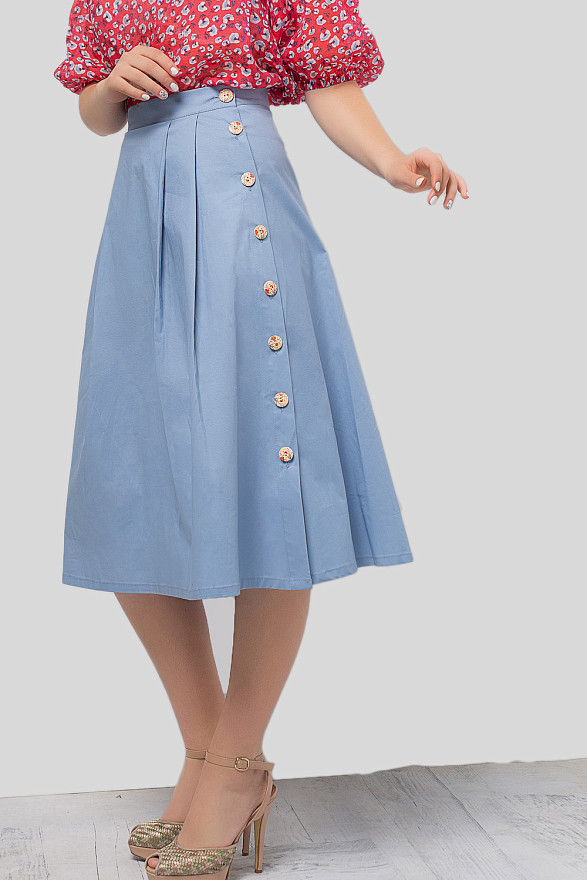 Миди юбка цвета деним