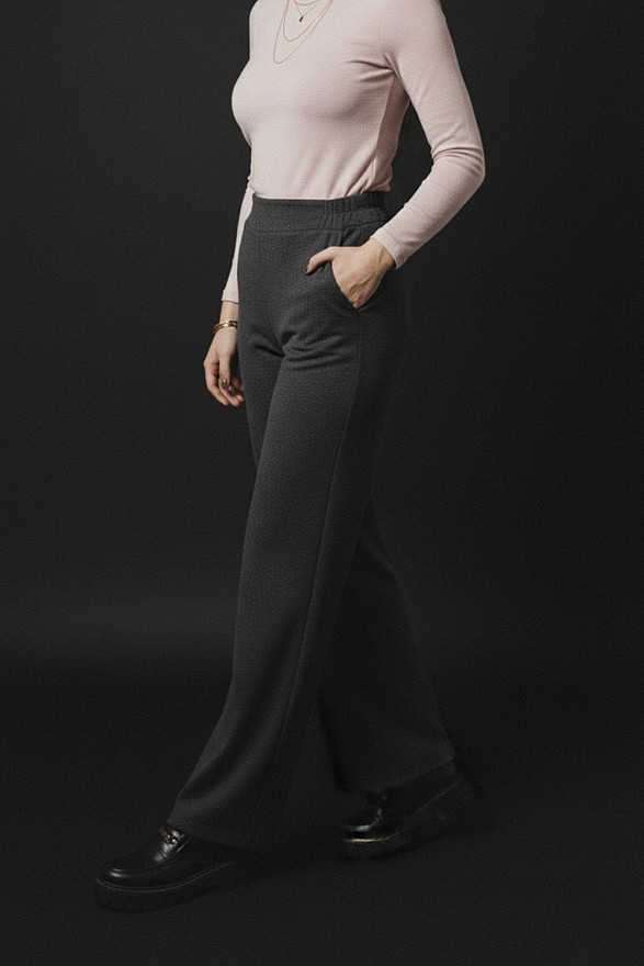 Графитовые брюки прямого кроя с карманами