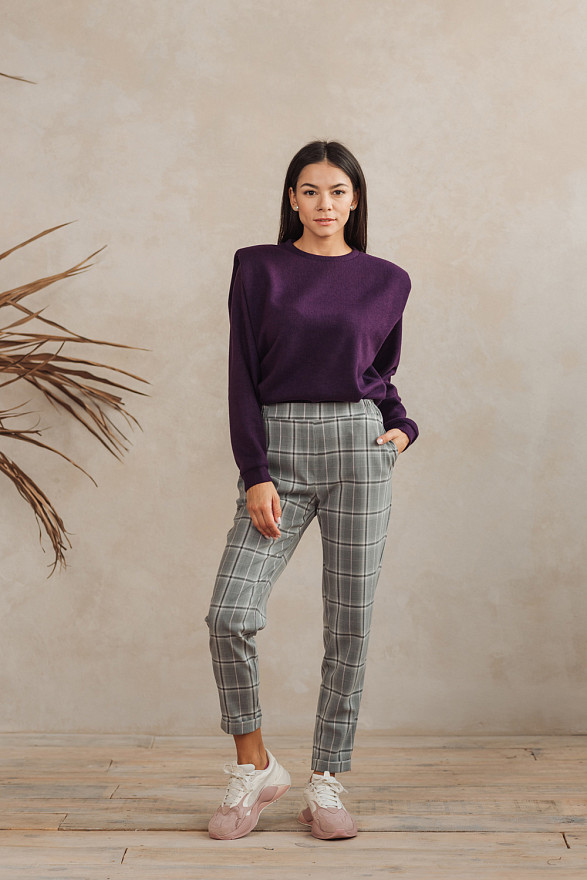 Штани в клітку на гумці