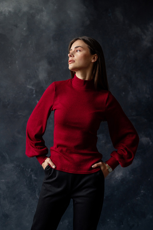 Black knitted trousers with pockets