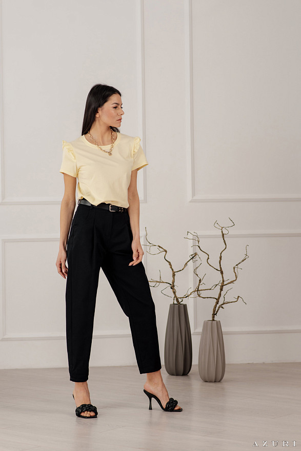 Джинсы бананы с высокой посадкой