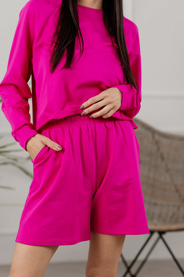 Fuchsia tracksuit with shorts