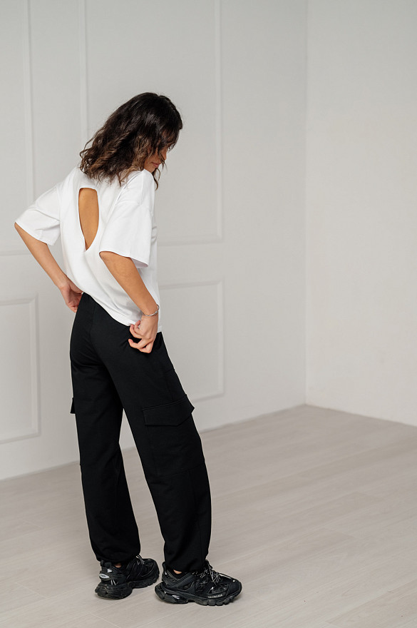 Чорні спортивні штани-карго