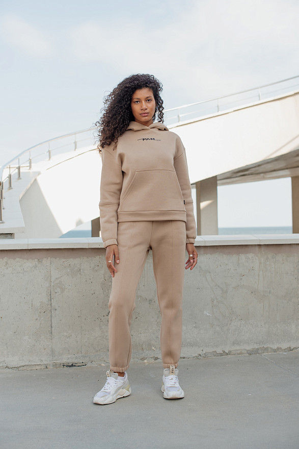 Теплий світшот з написом з великим капюшоном