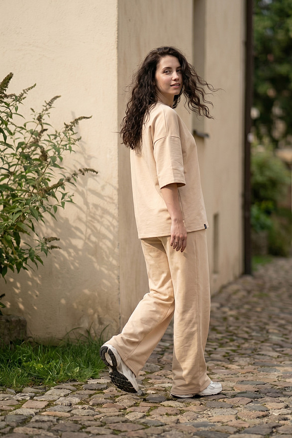 Beige cotton suit