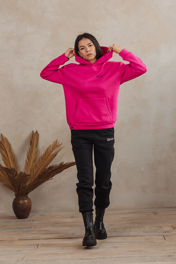 Світшот кольору фуксії з кишенею