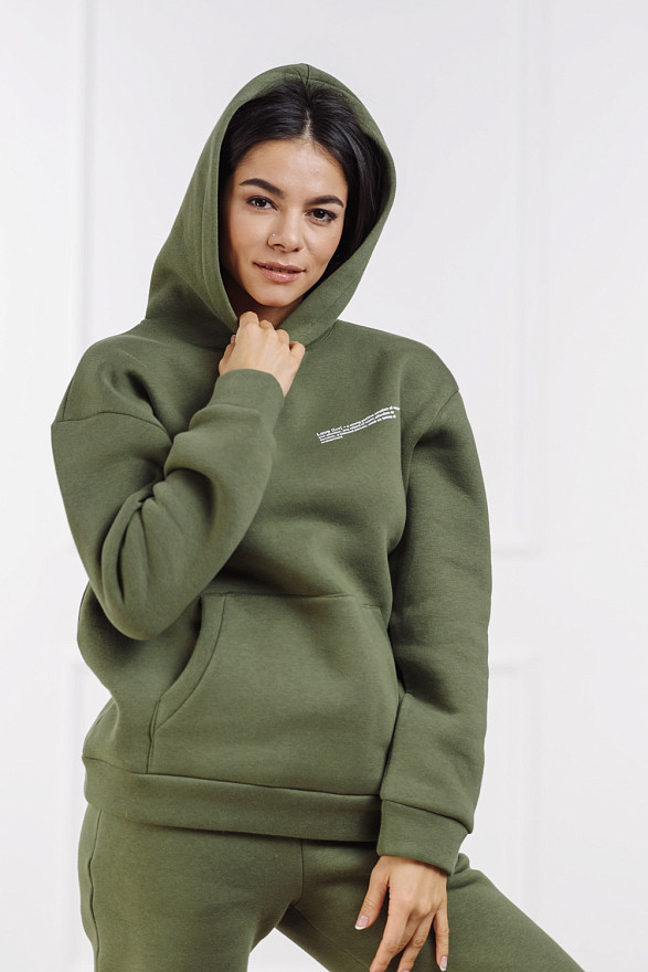 Cвітшот хакі з написом