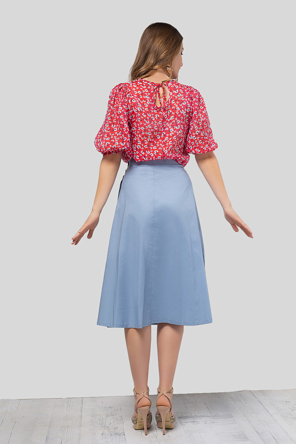 Миди юбка цвета деним