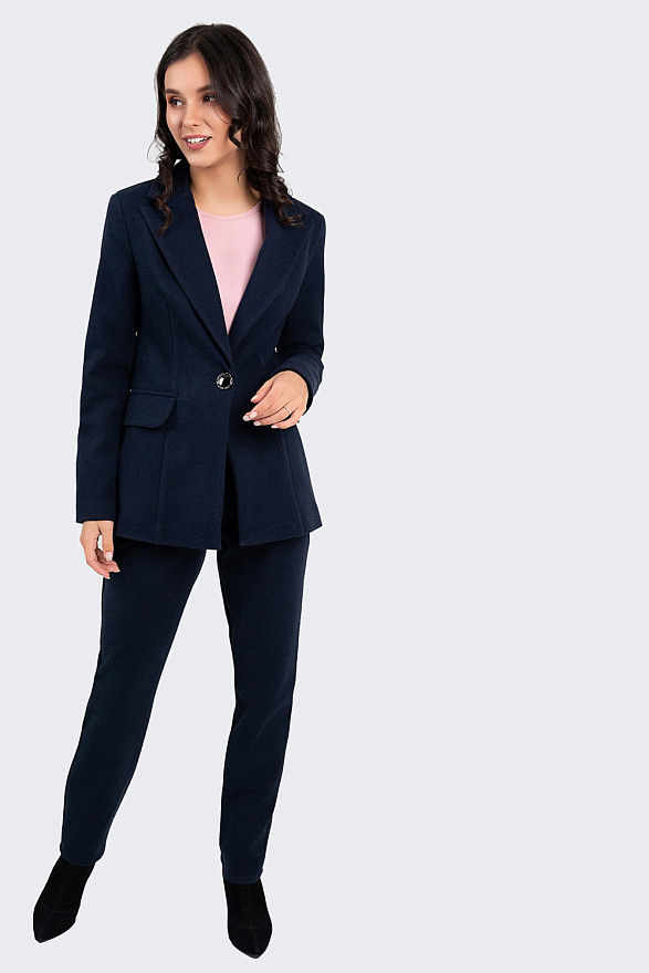 Blue warm blazer with a button