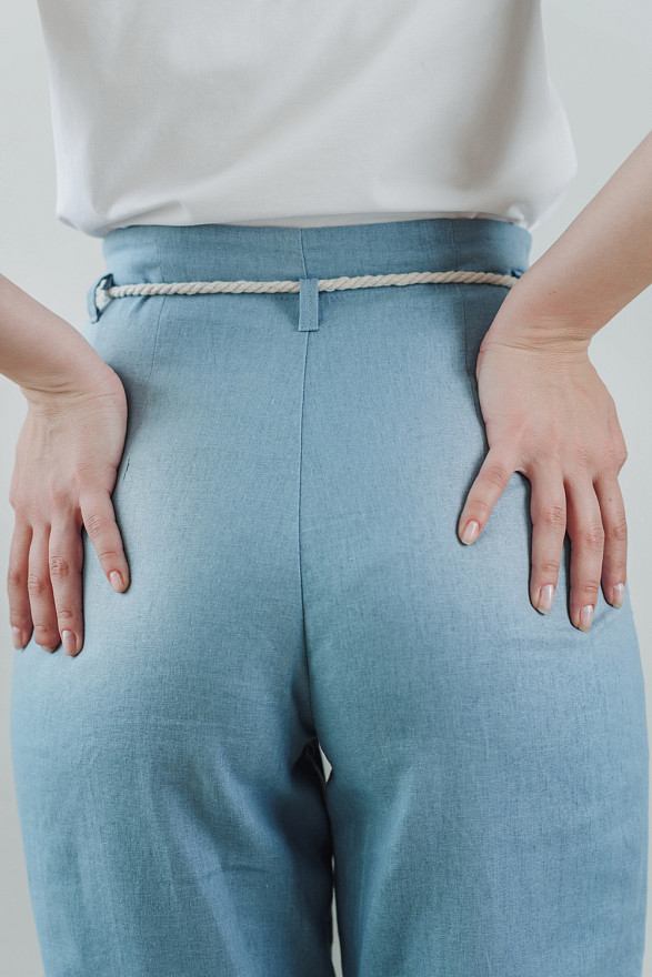 Лляні штани з канатом