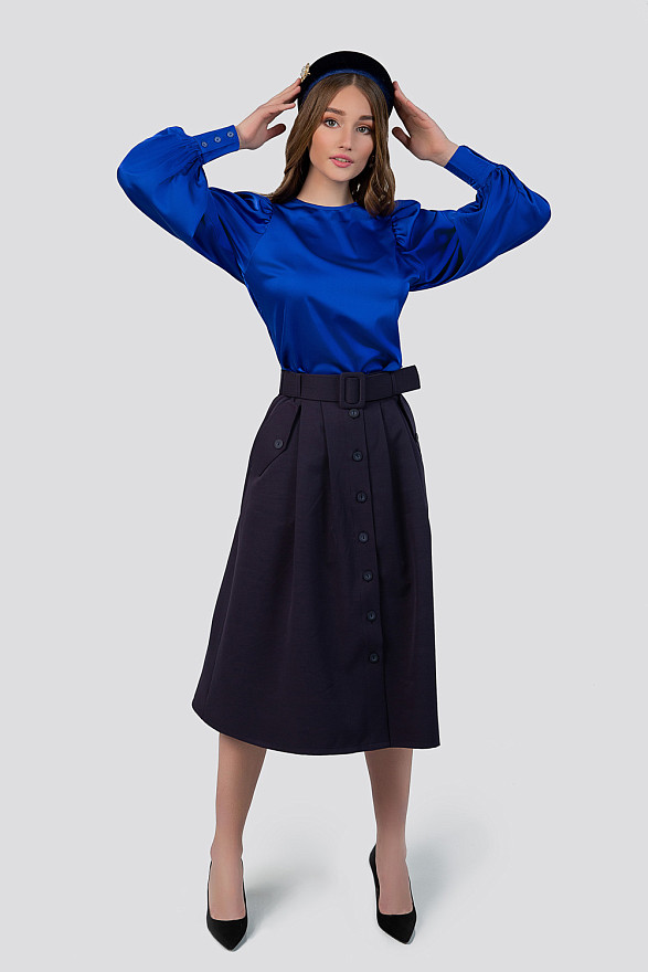 Миди юбка с поясом