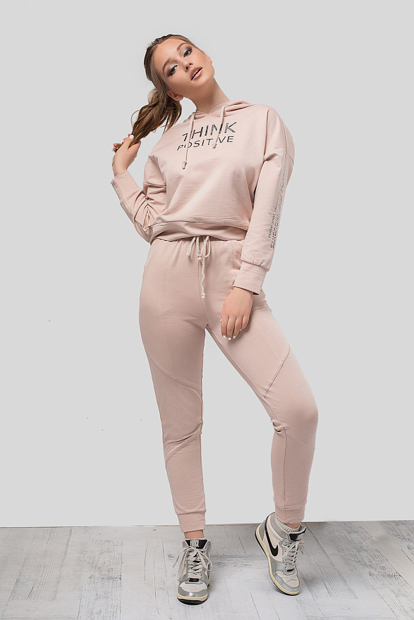 Толстовка бежевая с капюшоном