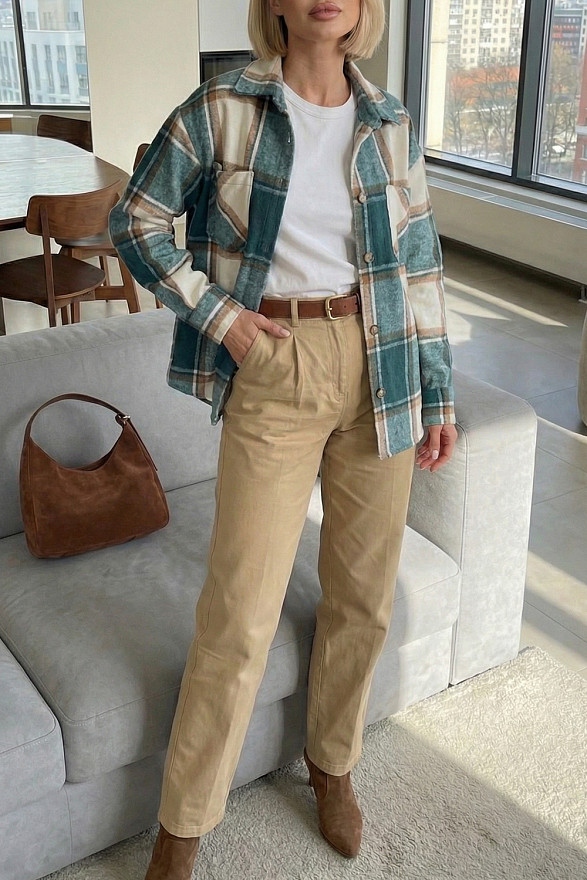 Green checkered shirt