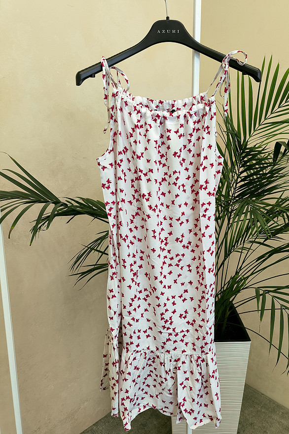 Red shift dress with straps