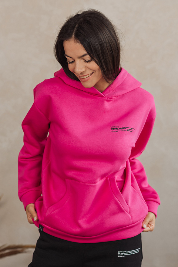 Світшот кольору фуксії з кишенею