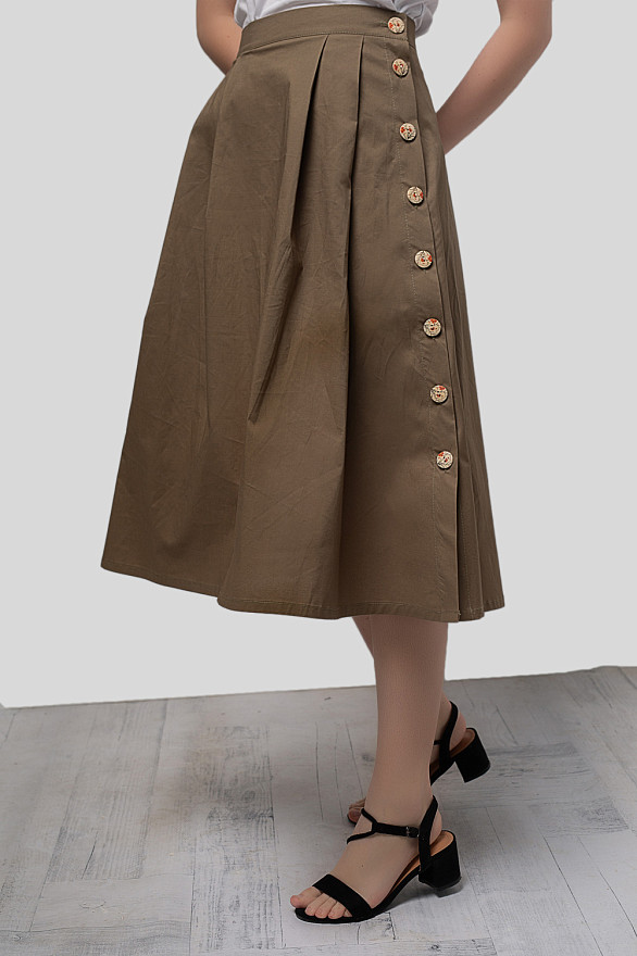 Коттоновая юбка с пуговицами