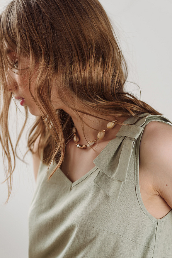 Olive V-Neck Mini Dress