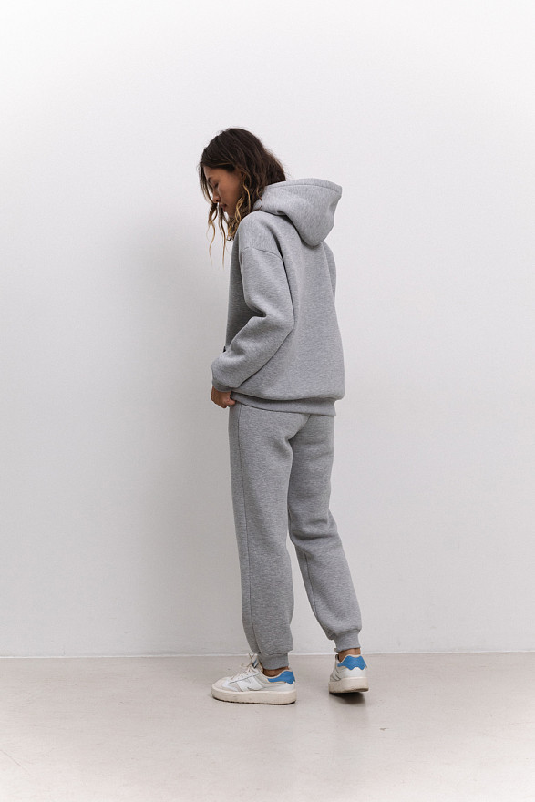 Gray sweatshirt with hood