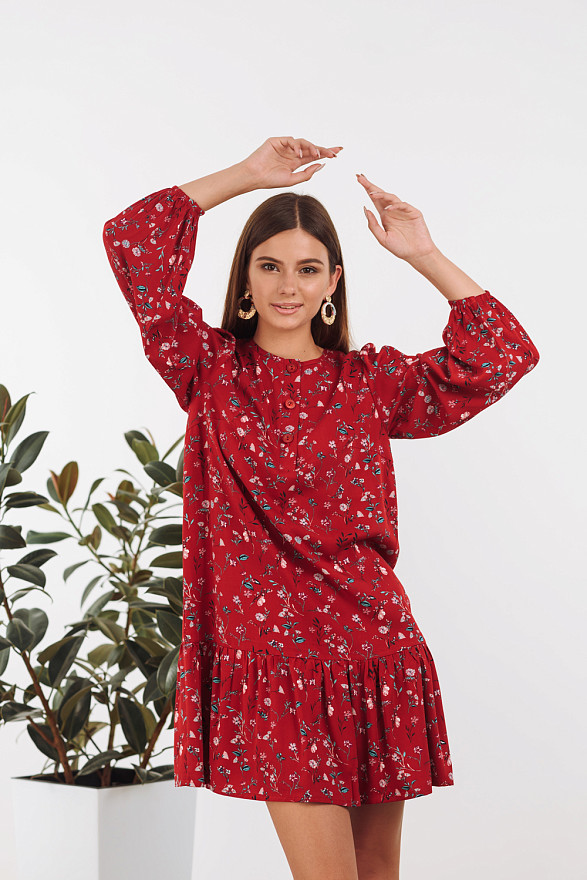 Осіннє плаття в квітковий принт