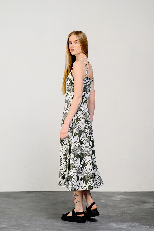 Сарафан с регулируемыми бретелями в цвете «хаки»