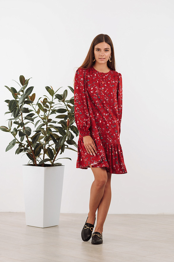 Осіннє плаття в квітковий принт