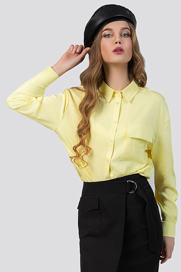 Loose fitting yellow shirt