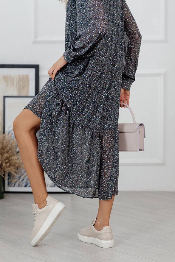 Синя шифонова сукня 