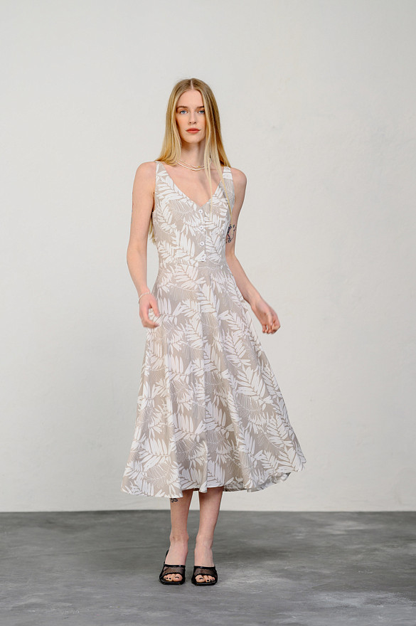 Beige dress with adjustable straps