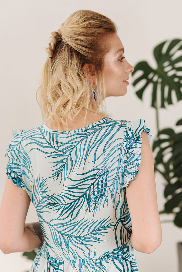 Long tropical print summer dress