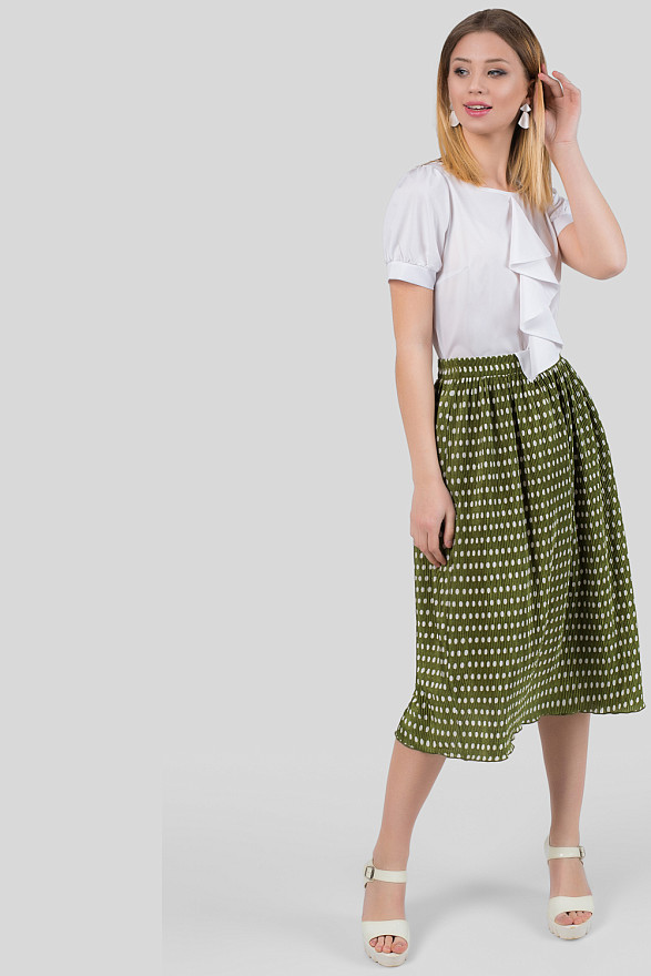 Olive pleated skirt