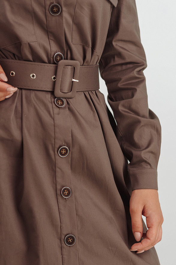 Сукня-сорочка на ґудзиках з поясом