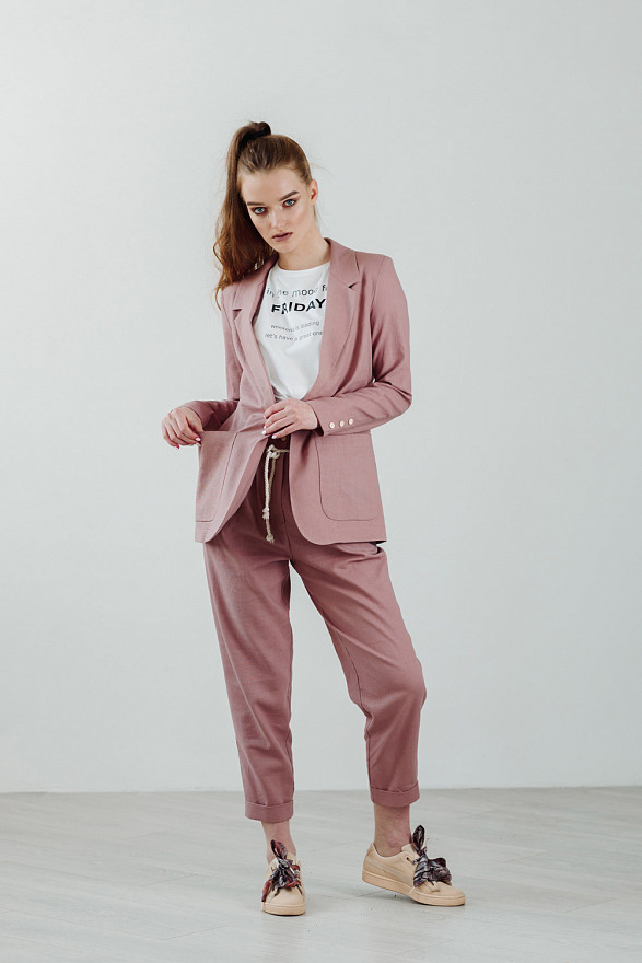 Лляний піджак з кишенями