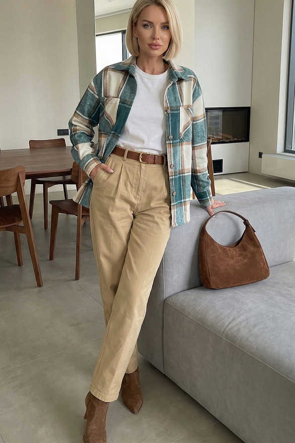 Green checkered shirt