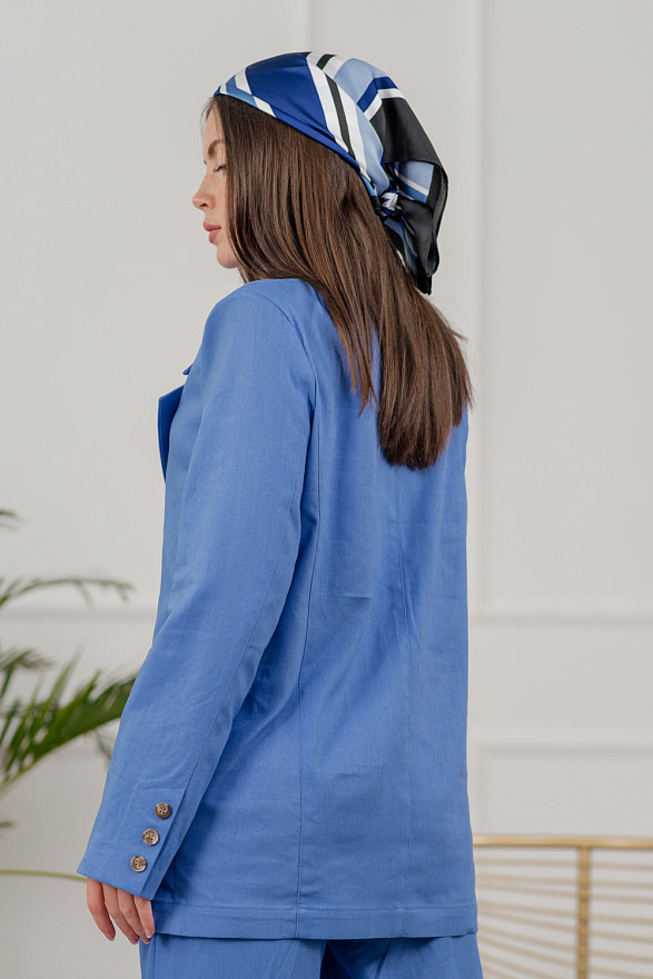 Denim linen blazer