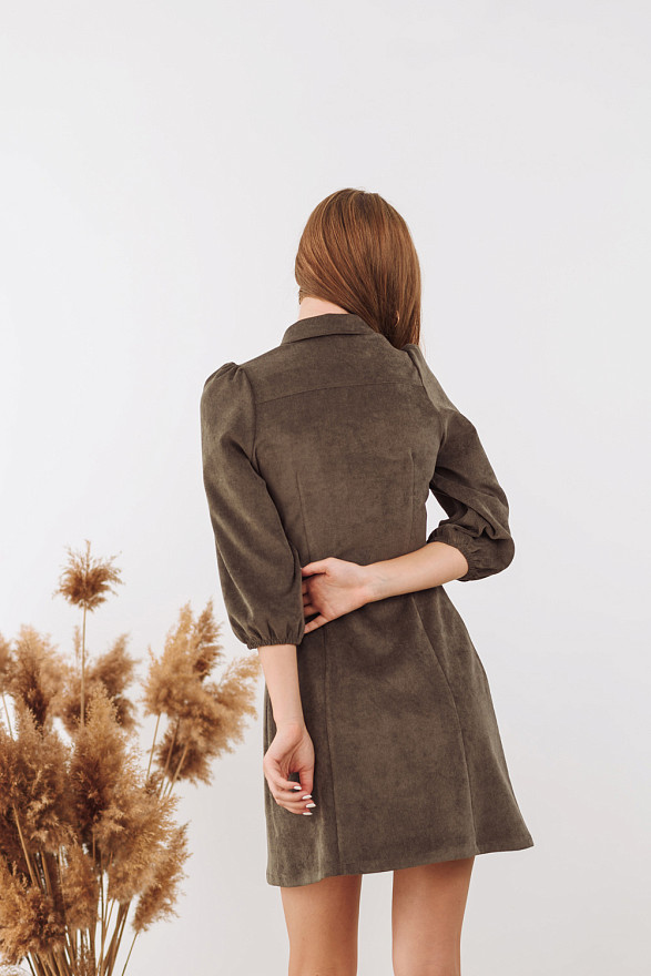Corduroy shirt dress